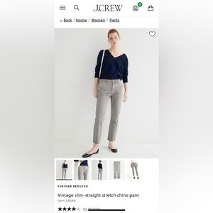 JCrew vintage slim-straight stretch chino pant (2 pairs)